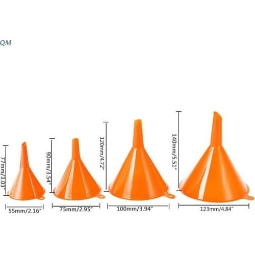 4Pcs Plastic Funnel Set for Car Oil Gas and Fluids Auto Home Kitchen Function 13MF