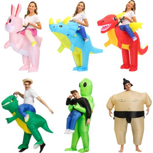 Adult Ride on T-REX Inflatable Dinosaur Costumes party Cosplay costume Dress Fancy Christmas halloween costumes for Woman Man