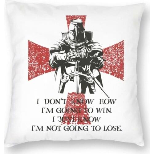 Templar Shield Cross Medieval Warrior Cushion Cover Home Decor Print Knights Templar Emblem Throw Pillow Case for Living Room