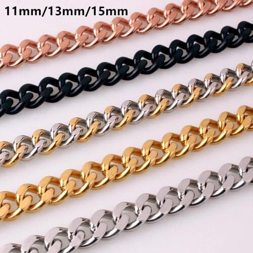 New Arrive Stainless Steel Trendy Cuban Curb Link Chain Mens Womens Necklace/Bracelet Unisexs Jewelry 7-40inch Friend Gift