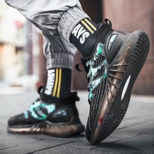 New Chunky Sneakers Breathable Running Shoes For Men Trendy Antiskid Damping Sports Shoes Oudoor Light Jogging Shoes Zapatillas