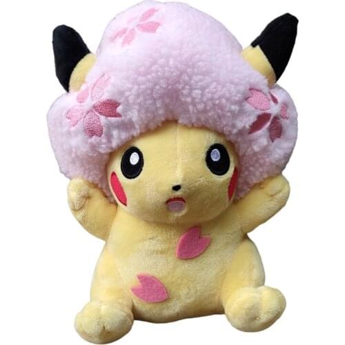 Original Pokemon Sakura Cherry Blossoms Pikachu Stuffed Plush Toy Dolls 25cm Kawaii Kid Gift