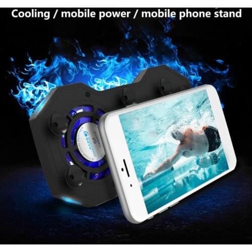3 in 1 Mobile Phone Holder Stand For iPhone X 7 4-6 inch Smart Phone Rings Holder 2000mA Bracket/Power Bank/Phone Cooling Fan