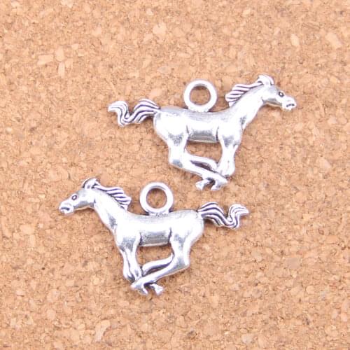 14pcs Charms running horse steed 12x28mm Antique Pendants,Vintage Tibetan Silver Jewelry,DIY for bracelet necklace