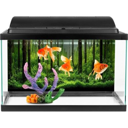 PVC Adhesive Underwater Forest Tank Aquarium Background Landscape Sticker Poster Backdrop Decoration Paper Decor
