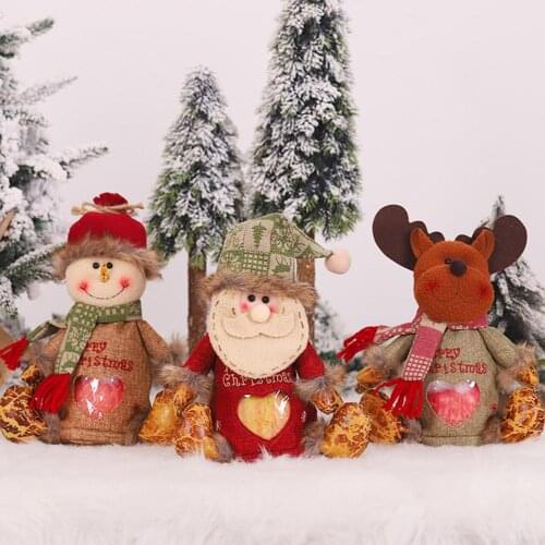 Christmas Santa Snowman Elk Deer Gift Candy Apples Bag Holiday Storage Pouch Christmas Gift Supplies