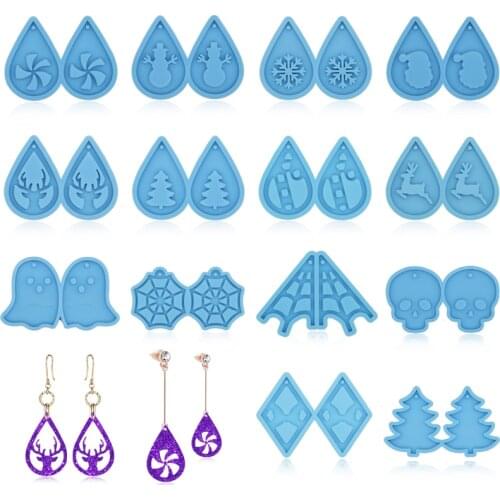 DIY Earring Pendant Series Silicone Mold 18 Kinds of Epoxy Resin Keychain Mold DIY Handicraft Accessories Resin mold