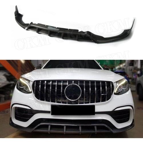 Carbon Fiber / FRP Front Bumper Lip Spoiler for Benz GLC Class Coupe W253 GLC63 Original Bumper 2016 - 2019