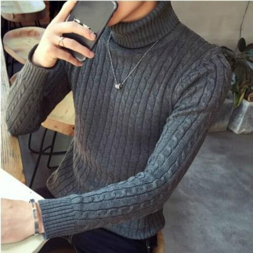 Autumn Winter Man Sweaters Streetwear Clothes Turtleneck Sweater Men L XL Long Sleeve Knitted Pullovers Soft Warm Basic Style