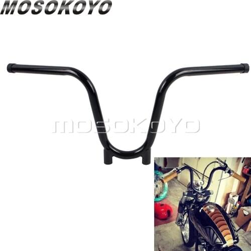 U-Shaped Motorcycle Black 7/8" Bootlegger Handlebars 22mm Handlebar 10" Rise for Harley Chopper Bobber Sportster Yamaha XS650