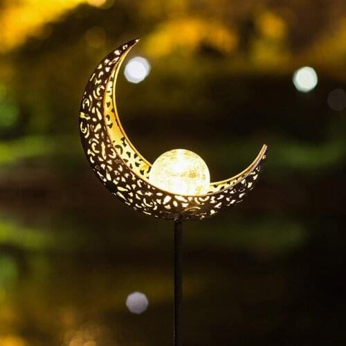 IP66 Outdoor Solar Moon Lamp LED Lawn Landscape Inserted Hollow Night Light for Courtyard Waterproof Lighting Christmas Decorate