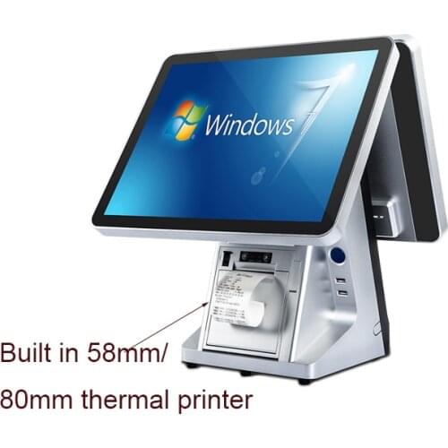 High quality Tablet pos system restaurant pos all in one touch display pos termal 15 inch dual screen point of sale