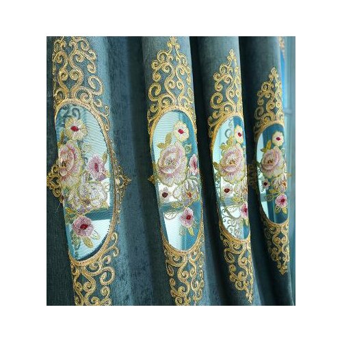 High grade curtain chenille embroidery curtain living room new style luxurious curtain