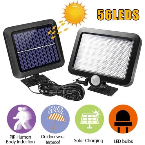 Warmtaste LED Solar Light Motion Sensor Spotlight Outdoor Waterproof Solar Powered Wall Lamp for Garden Street Path Courtyard