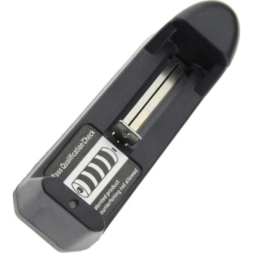 FandyFire Single-Slot 18650 Battery Charger - Black + Silver (EU Plug)