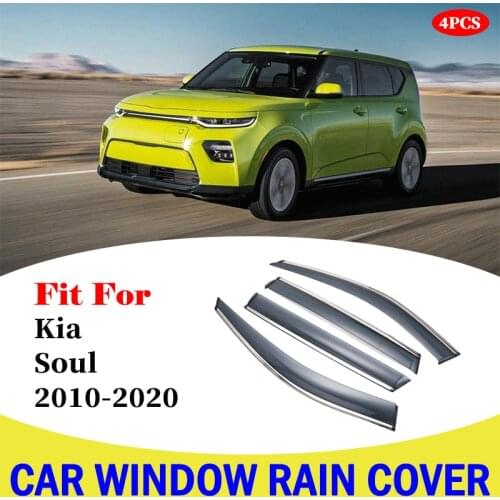 For Kia Soul 2010-2020 Car Window Sun Rain Shade Visors Shield Shelter Protector Cover Trim Accessories Car Window Rain Cover
