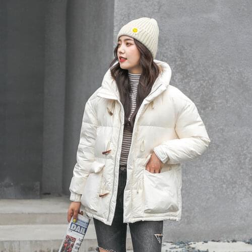 Woman Jacket Parkas Coat Womens Cotton-Padded Clothes Loose Winter Hooded Cropped Cotton Jacket Veste Femme