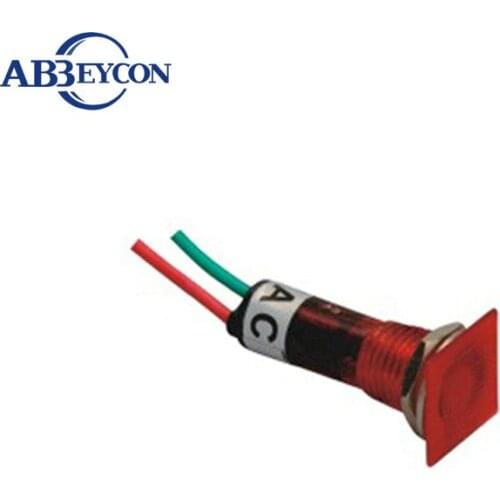 ZS76 red suqre head 10mm plastic pilot lamp indicator lamp 220v