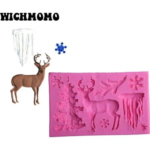 2019 New 1PCS Christmas Tree Elk Charms Craft DIY UV Resin Liquid Silicone Molds for Earring Necklace Decorations Making Jewelry
