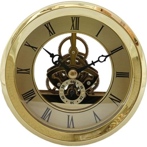 103mm Skeleton Quartz Clock Movement Insert Roman Numeral Clear Face