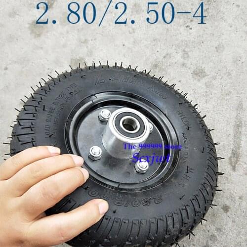 2019 Hot Sale Good Reputation 2.80/2.50-4 Tyre and Inner with Wheel Hub Tube Fits Gas or Electric Scooter,ATV Mobility Scoote