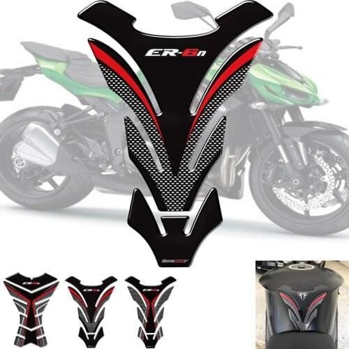3D Carbon-look Motorcycle Tank Pad Protector Decal Stickers Case for Kawasaki ER6N ER-6N Tank All Years