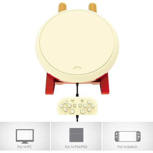 4 in 1 Taiko Drum Joycon Video Game Accessories for Sony PS4 PS3 PC Switch USB 2.4m/7.87ft To 0.35m/1.15ft