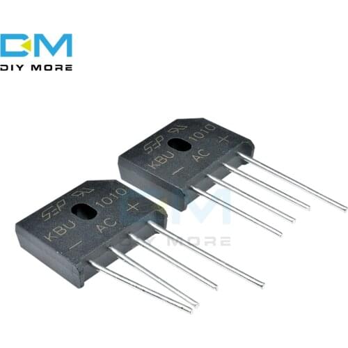 5PCS Diymore KBU1010 KBU-1010 10A 1000V ZIP Diode Bridge Rectifier Diode Original IC High Temperature Soldering DIY Electronic