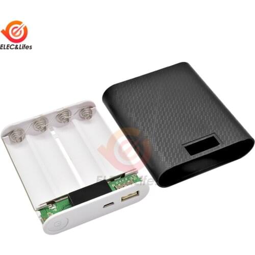 5V 4x18650 4*18650 Battery Charger Box Power Bank Holder Dual USB LCD Digital Display Battery Shell Storage Organize DIY Case