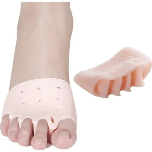 500pcs 5 holes Silicone Foot Care Gel Bunion Protector Toe Separators Straightener Spreader Correctors Hallux Valgus Correction