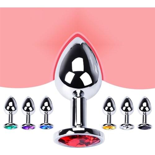 Anal Plug Sex Toys For Couple Adults Stainless Smooth Steel Dildo Butt Plug Tail Crystal Jewelry Trainer Sex Products Shop
