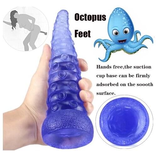 Octopus Tentacle Anal Butt Plug With Suction Cup Large Particles Penis Prostate Massager Vagina Anal Dilator Couple Sex Products