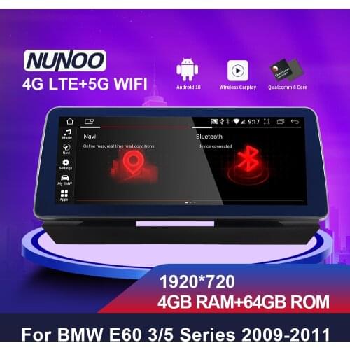 Nunoo 12.3 8.8 Inch Android 10 Car Radio DVD Multimedia Player For BMW E60 E61 E63 E64 E90 E91 E92 5/3 Series CCC CIC 2004-2011