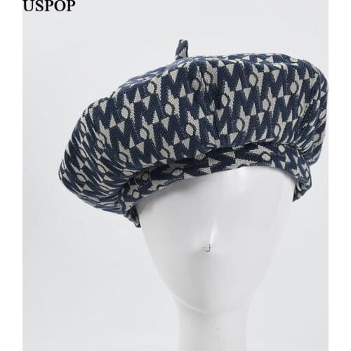 USPOP 2021 New Autumn Cotton Berets Women Jacquard Beret