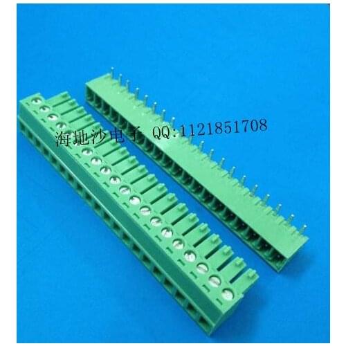 Free shipping Plug terminal block 2EDG-3.81mm-20P 2EDG 3.81 20Pin curved needle 5sets/lot