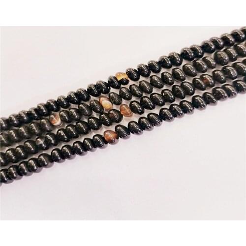1 Strand 4x6mm Black Agate Abacus Loose Beads DIY Fashion Jeawelry Making Accessories Unisex Special Gift 15.5"
