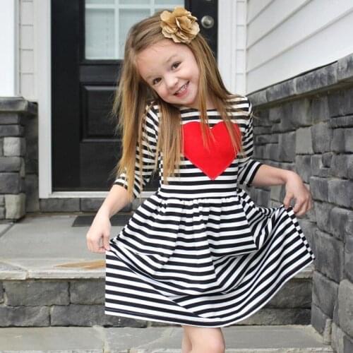 Baby Cotton Dress Girls Princess Dresses Cartoon Striped Kids Clothes 2019 New Children Long Sleeve Clothing For 2 To 6 Years