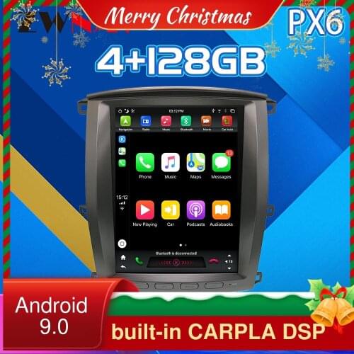 For Lexus LX470 LX-470 2002-2007 Android 9 4G128G PX6 CARPLAY Tesla Screen Player GPS Auto Audio Stereo Radio Recorder Head Unit