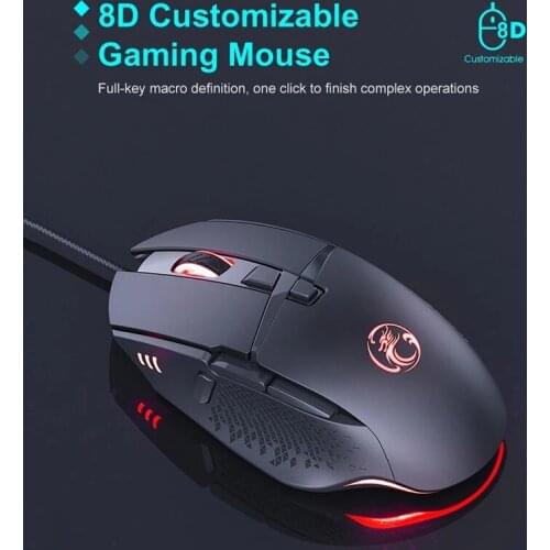 IMice T91 USB Wired Fire Button Design Gaming Mouse Computer Gamer 7200 DPI Optical Mice for Laptop PC Custom Macros Game Mouse