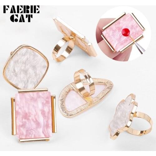 12 Styles Nail Art Imitation Shell Ring Palette Color Picking UV Gel Nail Polish Varnish Mixing Painting Tools Nail Accessories
