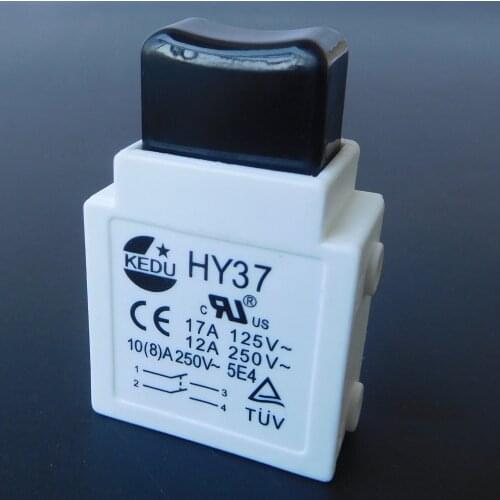 2Pcs KEDU HY37 17A/125 12A/250V No Lock Dustproof Trigger Switch for Hand-Held Electric Tools Mower Gardening Tools