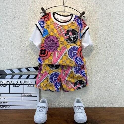 Boy Suits Childrens Basketball Uniform Baby Short Sleeve Set Summer Clothes Quick-drying Tshirt + Shorts Suit Kids Sports Jersey