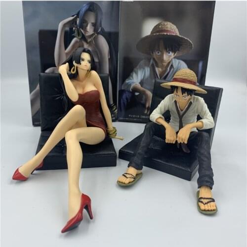 FigureCrazy Red Hancock Sexy Wife Luffy Sitting Sofa Life Ver. PVC Action Figure Luffy Hancock 2 Styles Collect Model 12cm