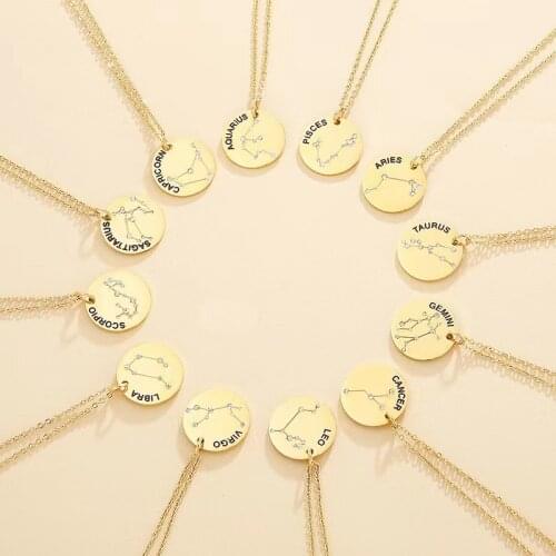 LXYUSTEEL Women's Pendants Zodiac Signs