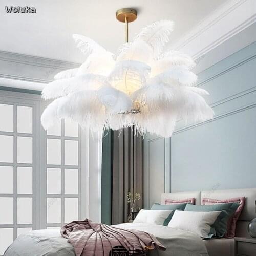 Feather chandelier Nordic lighting modern minimalist restaurant shop commercial living room bedroom lamp CD50 W07