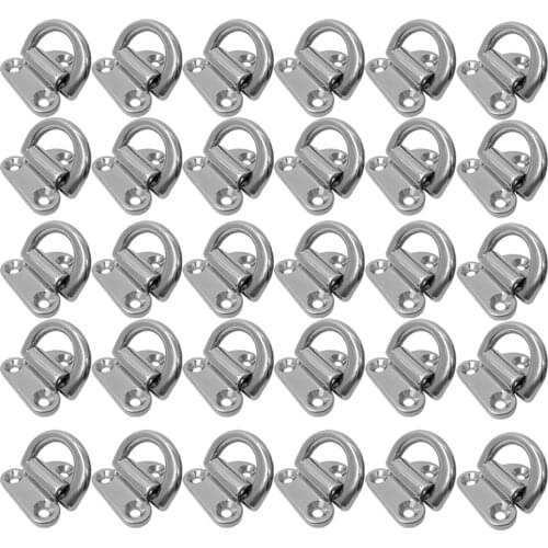 MagiDeal 30pcs Folding Pad Eye Deck Lashing Ring Staple Cleat for Trailer