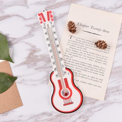 Guitar Shape Window Wall Thermometer Temperature Indoor Outdoor Wall Greenhouse Office Garden Home Thermometer