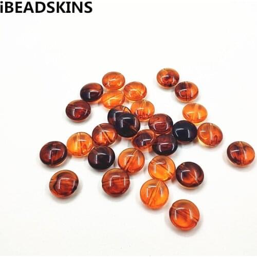 New arrival! 14mm 700pcs/lot Clear brown oblate shape beads for Necklace,Earrings parts,hand Made Jewelry DIY