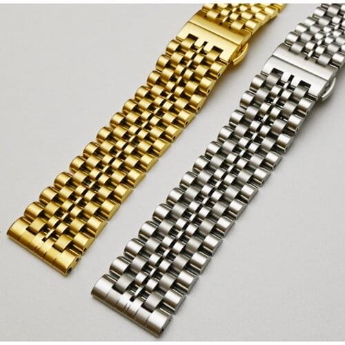 Stainless Steel Watch Band 12mm 14mm 16mm 18mm 19mm 20mm 22mm 23mm 24mm Width Watches Strap Metal Bracelet Replacement WristBand