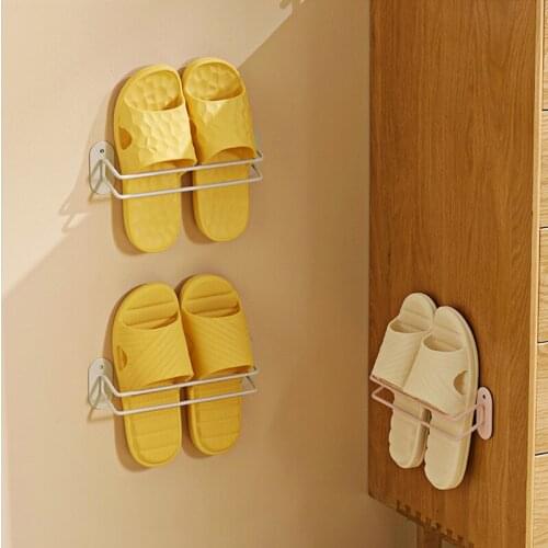 Bathroom toilet slippers rack wall-mounted storage rack free perforated nail storage to put the toilet behind the door shelf